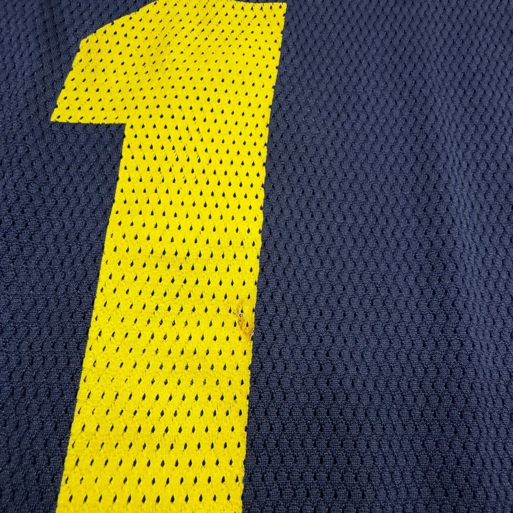 Adidas Football Jersey Mens XL Navy Michigan Wolverines 1 Mesh V-Neck NCAA y2k